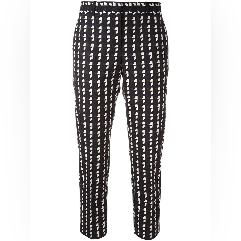 Theory Treeca Virgin Wool Geo Print Crop Pants